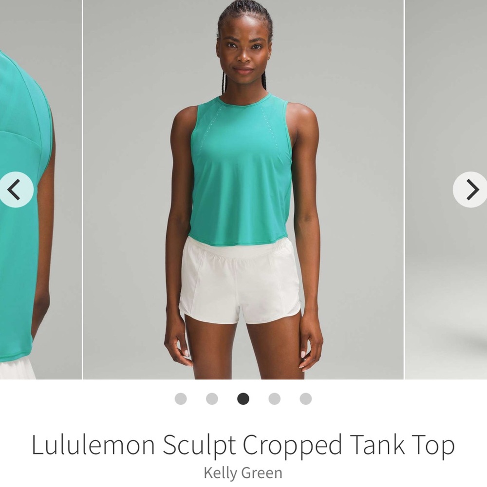 Lululemon Sculpt Cropped Tank Top Pleated, size 2